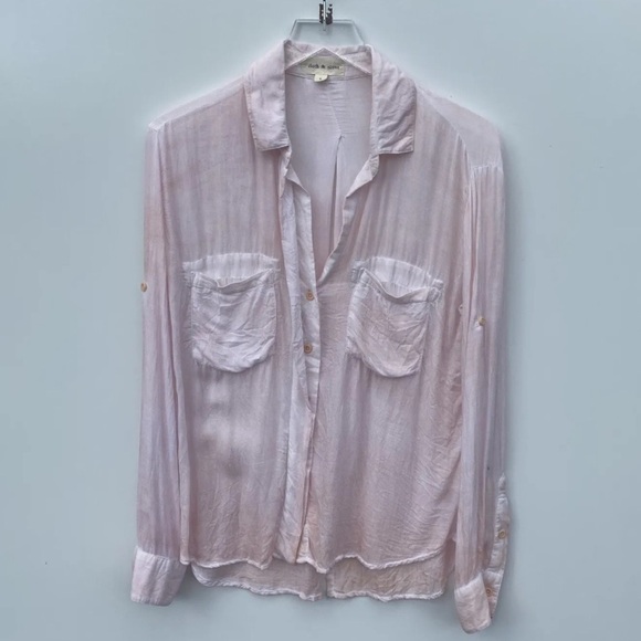 Cloth & Stone Blush Button-Down Blouse - Picture 1 of 6
